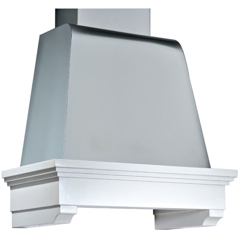 Webmarketpoint - Hotte aspirante memory en inox argenté et structure en bois de frêne blanc 90 cm