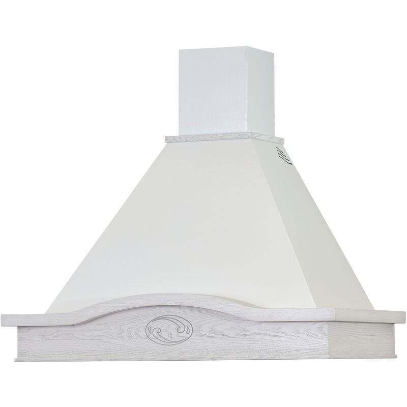 Webmarketpoint - Hotte aspirante lucrezia en inox blanc et structure en bois couleur frêne de 60 cm