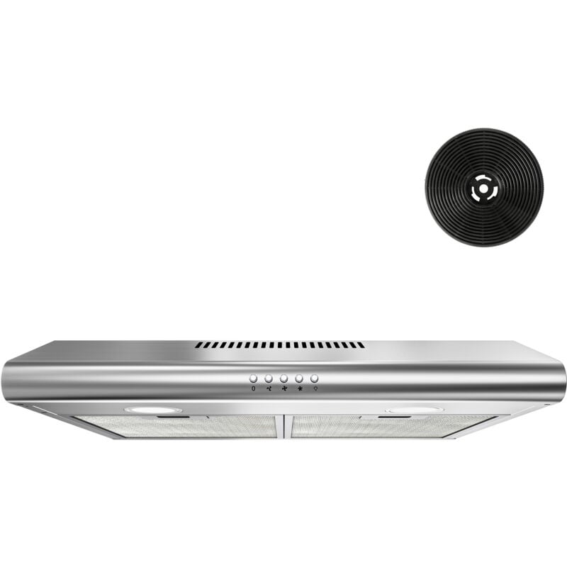 FIREGAS Hotte aspirante murale de 60 cm pour l'évacuation et la recirculation, BLDC à économie d'énergie, [Classe d'efficacité énergétique A].