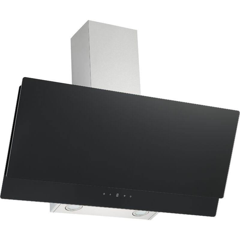 Respekta - Hotte aspirante oblique Hotte murale sans tête verre 90 cm noir led