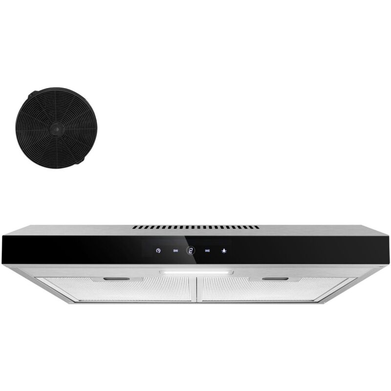 Hotte aspirante TopStrong 60 cm, hotte sous plan 60 cm, hotte à circulation d'air/extraction, hotte aspirante avec filtre à charbon actif, débit