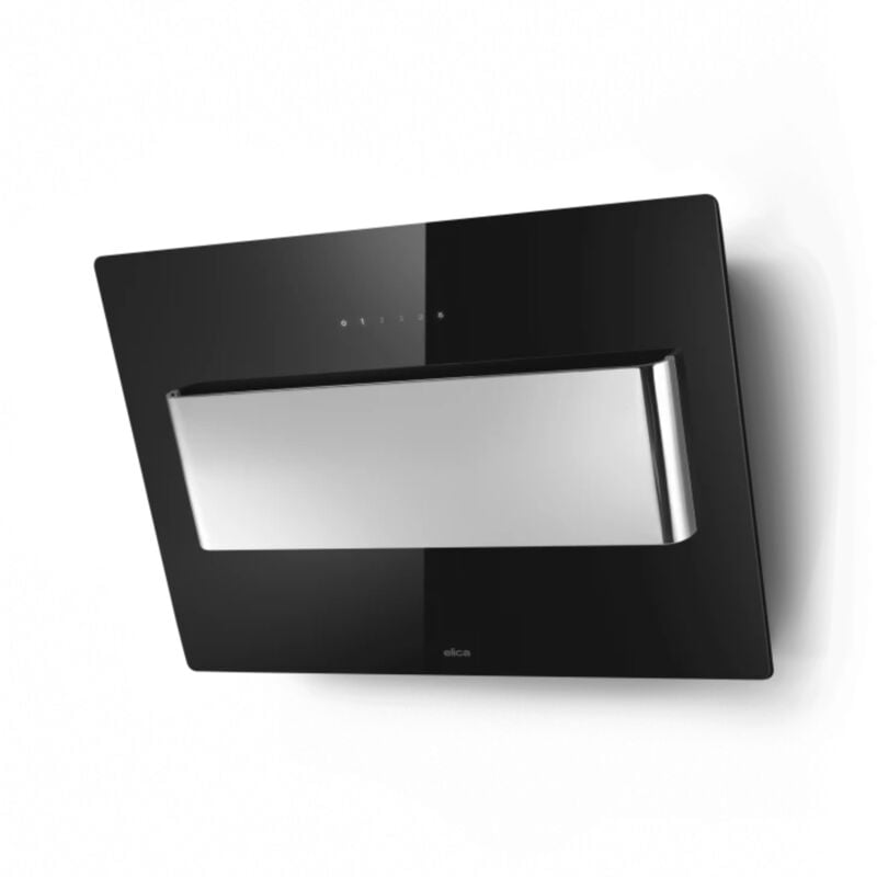 Hotte cuisine murale BELT verre noir et inox 80 cm - Elica