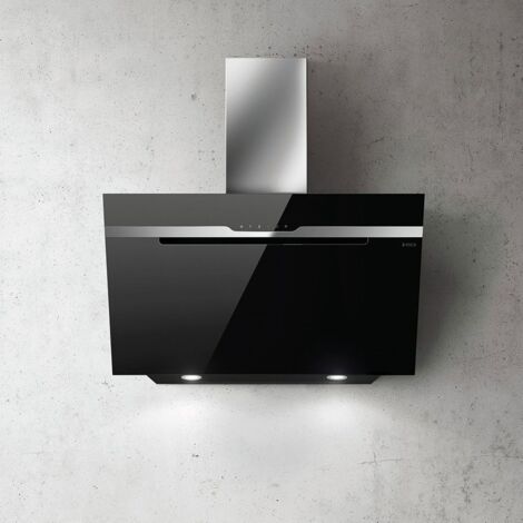 Hotte décorative murale 90 cm verre noir - SCHD9652EB