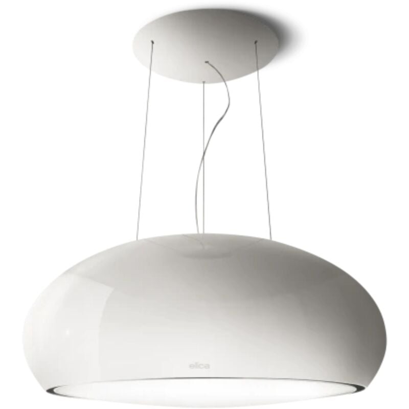 Elica - Hotte cuisine suspendue seashell blanc brillant 80 cm