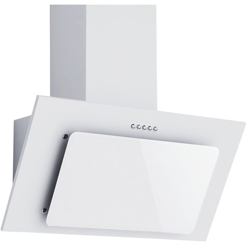 Hotte d'aspiration 60 cm Hotte murale sans tête Hotte inclinée verre blanc LED MS