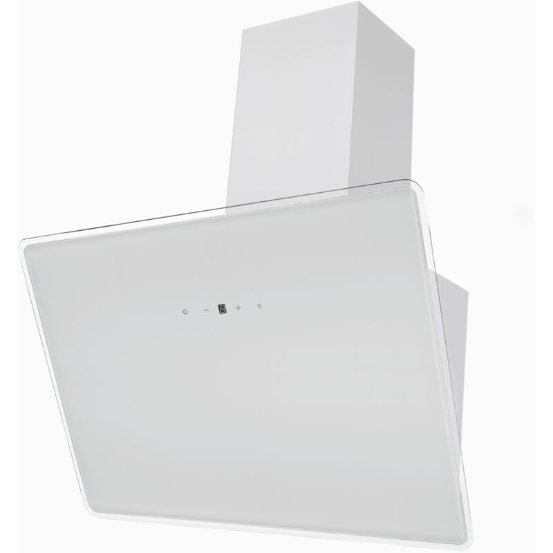 Hotte d'aspiration 60 cm Hotte murale sans tête Hotte inclinée verre blanc LED Respekta