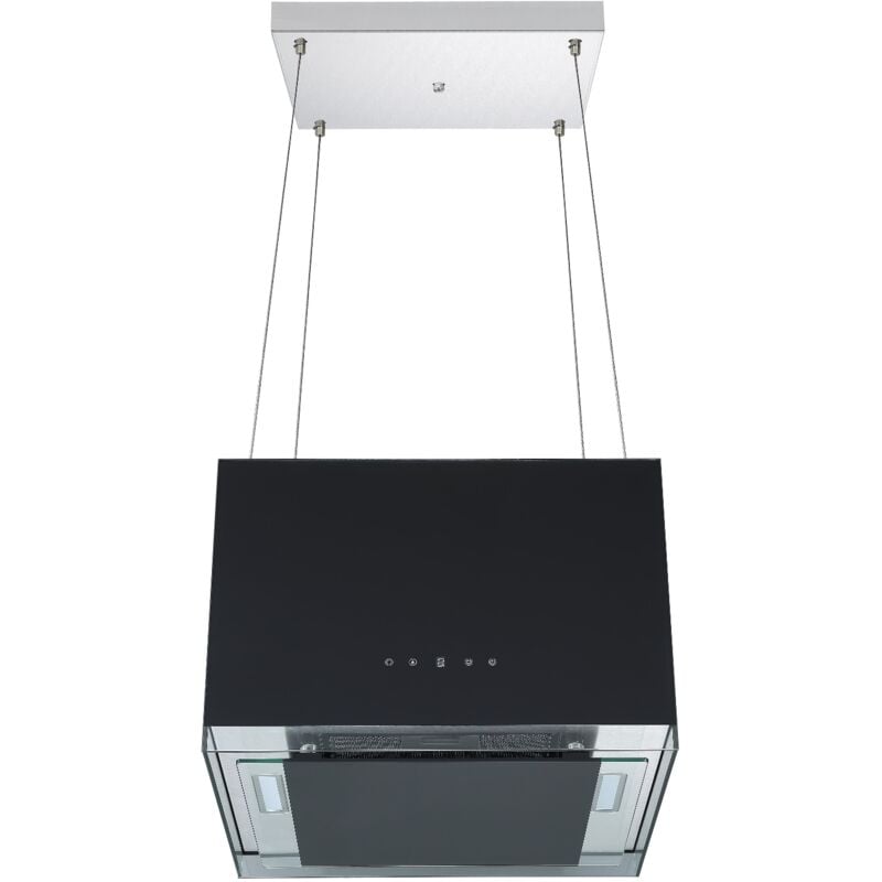 Respekta - Hotte d'aspiration Hotte îlot 50 cm suspendue Hotte design noire Touch