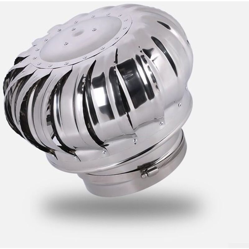 Ugreat - Hotte de cheminée rotative en acier inoxydable non alimentée par boule de vent et dispositif d'évacuation de fumée - Ventilateur étanche à