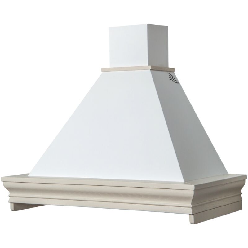 Webmarketpoint - Hotte de cuisine rustique blanche classica avec cadre en bois couleur corde 90 cm