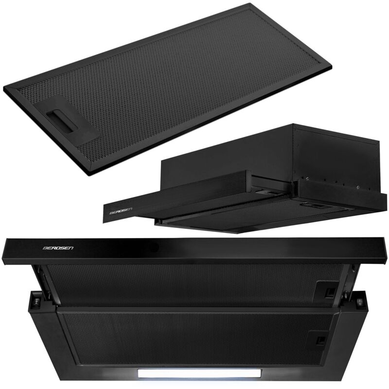 Hotte de cuisine sous meuble - 60 cm Berdsen BE-60-LW noire