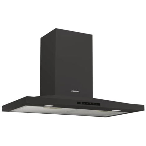 Hotte décorative murale 60cm 70db 620m3/h noir - Rosieres - rhp67000/1lpn/1