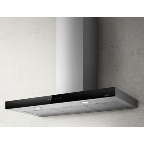 Elica – Hotte décorative inclinée 60cm 581m3/h noir – Aspiration périphérique – Classe A – Niveau sonore 45/63dB – Moteur intégré - PRF0104625A