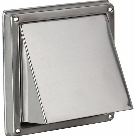 Hotte d'évacuation d'air en inox V2A brossé - branchement diam 125 mm dimension ext 180x180 mm