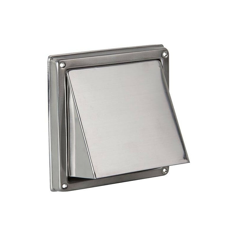 Banyo - Hotte d'évacuation d'air en inox V2A brossé, raccord diam. 100 mm, mesure ext 150 x 150 mm