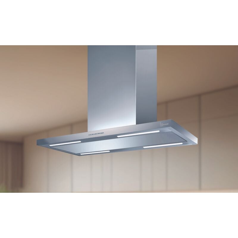 Baraldi - Hotte îlot Léa 90x60 cm. - Inox - 900 m3/h – Drydrop
