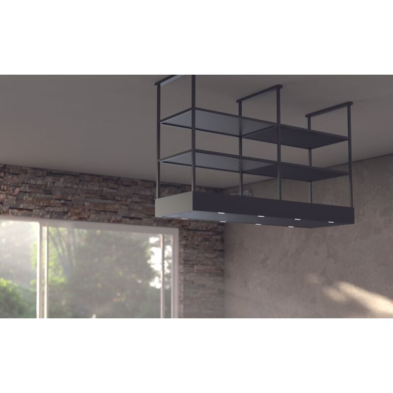 Baraldi - Hotte îlot Mensola 146x50 cm. – Noir – 900 m3/h