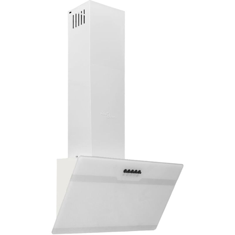 Helloshop26 - Hotte murale 60 cm acier et verre trempé blanc