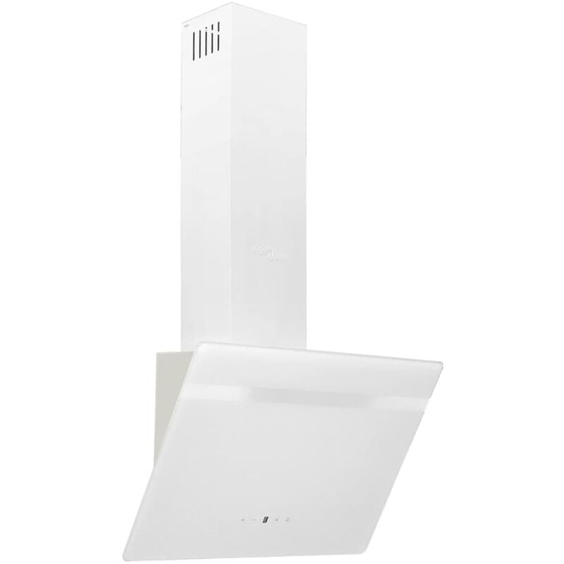 Helloshop26 - Hotte murale 60 cm acier et verre trempé blanc