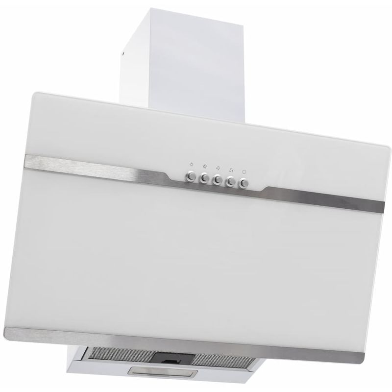 Asupermall - Hotte murale 60 cm Acier inoxydable et verre trempe Blanc