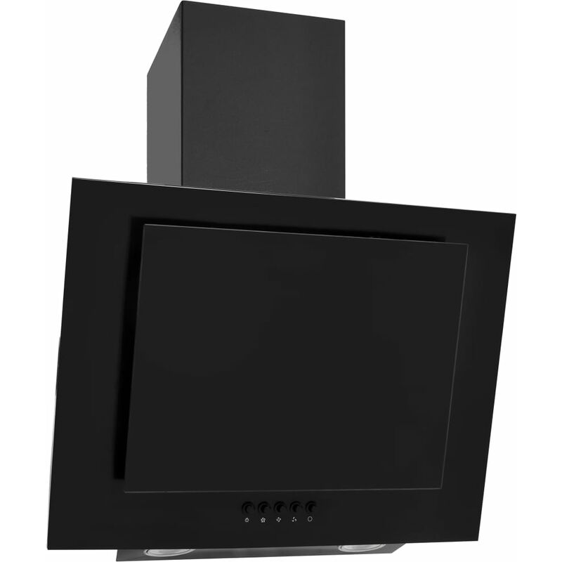 Hotte murale 60 cm Acier inoxydable et verre trempé Noir