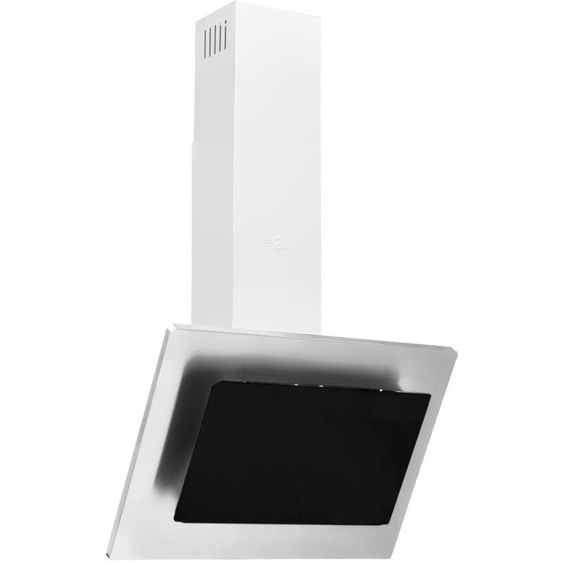 Helloshop26 - Hotte murale 60 x 31 x (78-108) cm acier inoxydable et verre trempé argenté