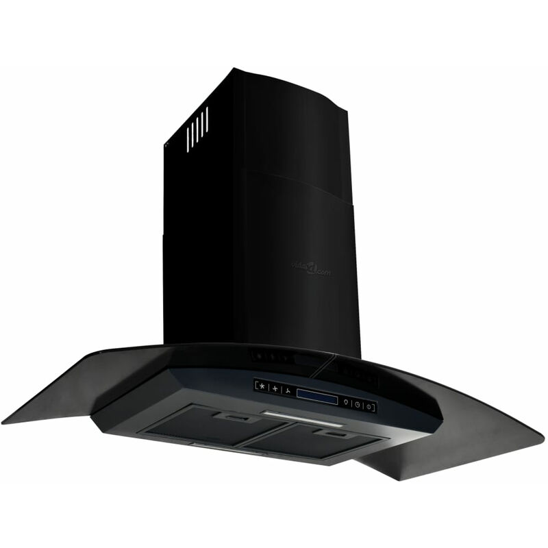 Hotte murale Acier inoxydable 756 m3/h 90 cm Noir