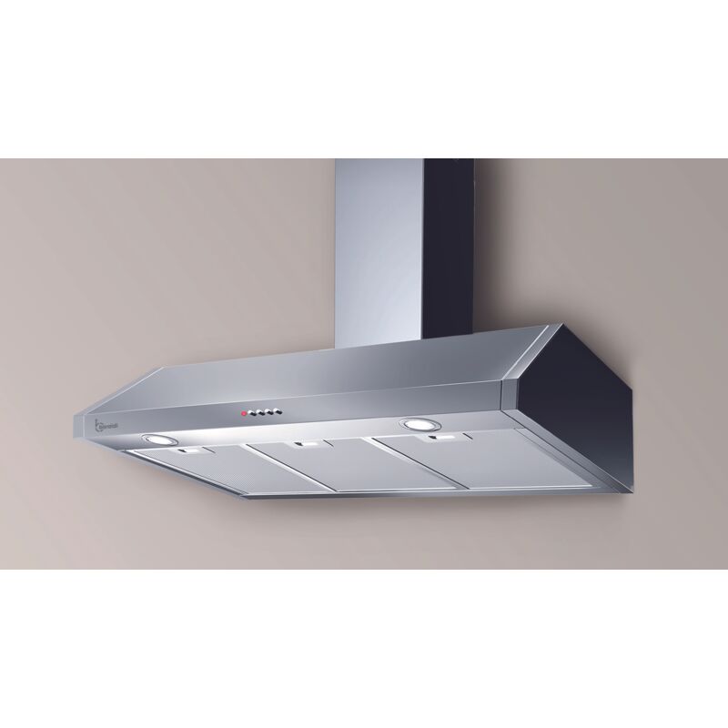 Baraldi - Hotte murale Retta 90 cm. - Acier inoxydable – 700 m3/h