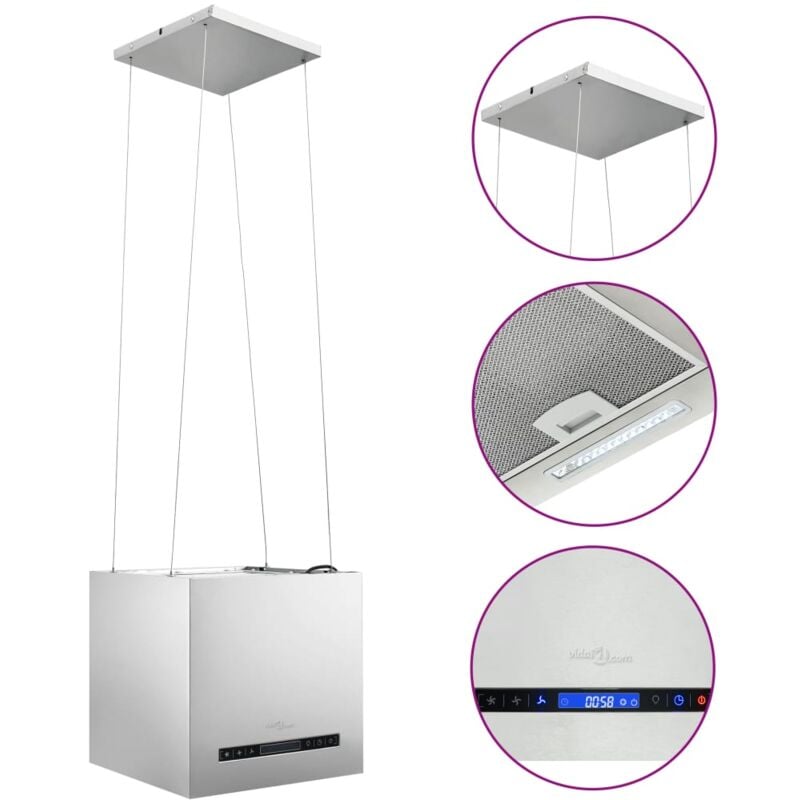 Vidaxl - Hotte suspendue à capteur tactile LCD 37 cm Acier inoxydable