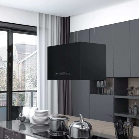 Hotte suspendue à LCD tactile 55 cm Hotte aspirante cuisine  Acier enduit de poudre