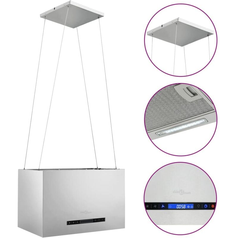 Maison Chic - Hotte suspendue à capteur tactile lcd Hotte aspirante cuisine - 55 cm Acier inoxydable