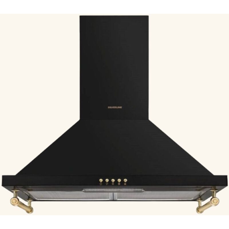 Silverline - Hotte vintage murale osiris noir mat 90 cm