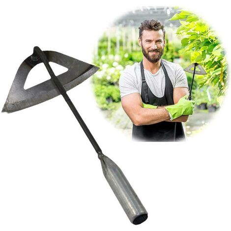 Houe creuse trempée en acier au manganèse, désherbeur de bordure de jardin, désherbeur de pelle à main pour le désherbage de jardin, le desserrage, la plantation de plantes