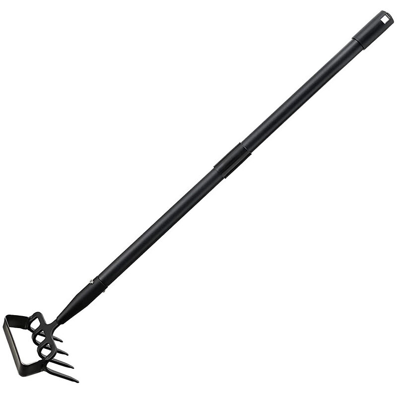 Houe de Jardin avec Râteau, Serfouette Binette Trident de Jardin pour Labourer et Désherber Le Sol, Cultivateur de Jardinage Manuel, Largeur 183cm
