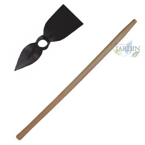 Houe lance de jardin plate avec manche 90 cm, Outil à main pour la terre
