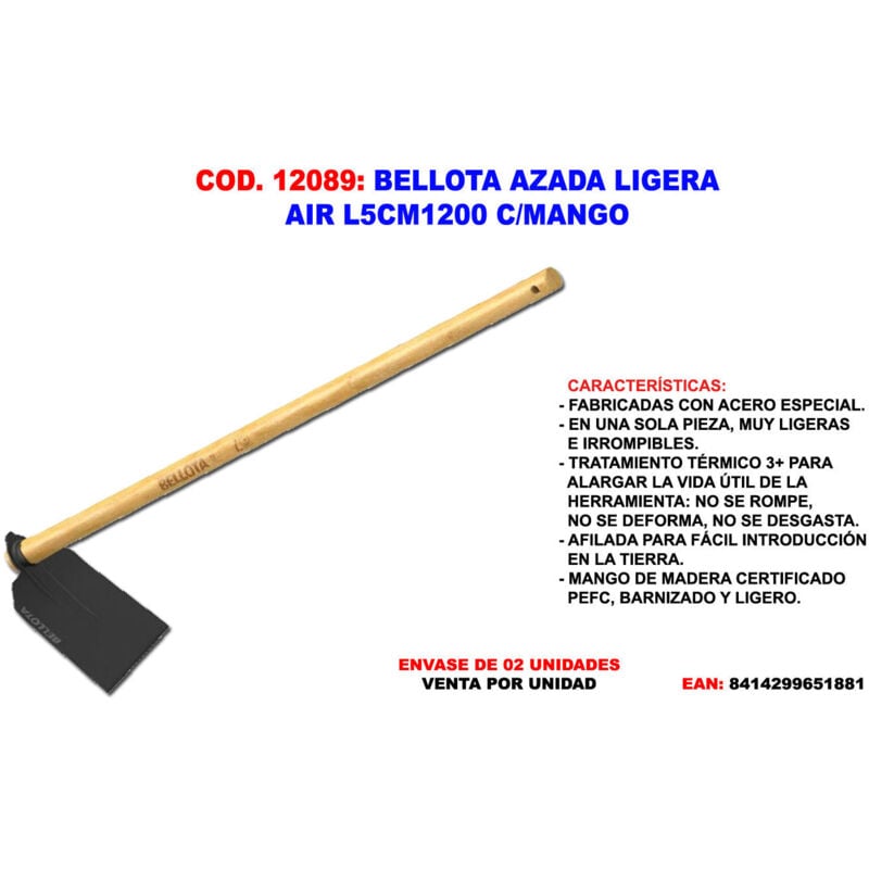 Bellota - Houe légère Air 5cm 1200 avec poignée