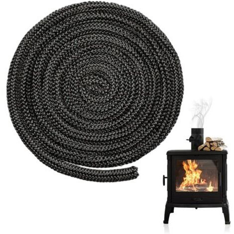 Houhence – Joint haute température en fibre de verre 8mm x 4m – Étanchéité jusqu'à 600 °C – Pour poêles à bois et cheminées