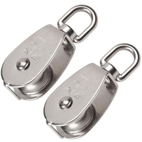 Houhence – Poulie de levage en acier inoxydable 304 – Capacité 250 kg – Diamètre 32 mm – Rotation 360° pour applications professionnelles - ble-32mm