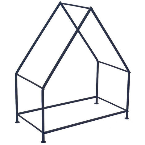 House Log Holder - Iron - L31.5 x W56 x H65 cm - Black