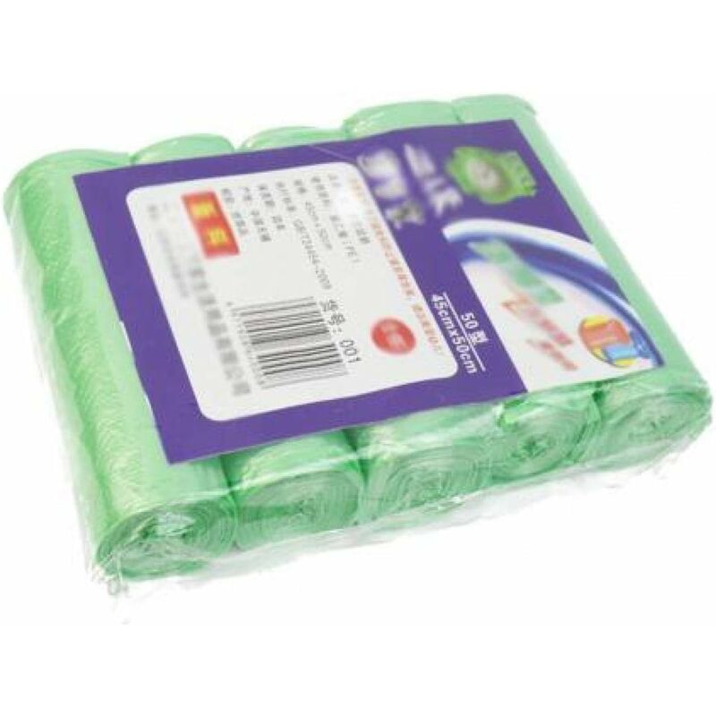 Household 5 Rolls Disposable Trash Liner Plastic Garbage Bag,Home Trash Roll Cover,Storage Container Bags - Green - Gdrhvfd