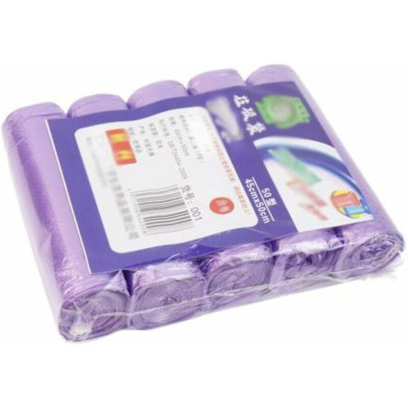 Household 5 Rolls Disposable Trash Liner Plastic Garbage Bag,Home Trash Roll Cover,Storage Container Bags -Purple - Gdrhvfd