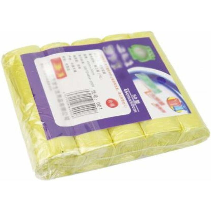 Household 5 Rolls Disposable Trash Liner Plastic Garbage Bag,Household Trash Roll Cover,Storage Container Bags -Yellow - Gdrhvfd
