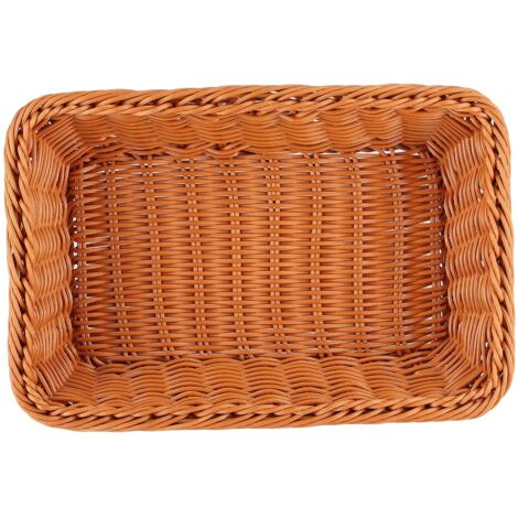 Household Desktop Rectangular Food Bread Fruits Storage Basket for Office RestaurantCoffee Color X
