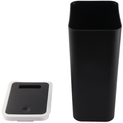 Household Garbage Cans Sealed Large Capacity Odorless With Press Top Plastic Trash Bin For Home Kitchen Living Room Bathroom Black