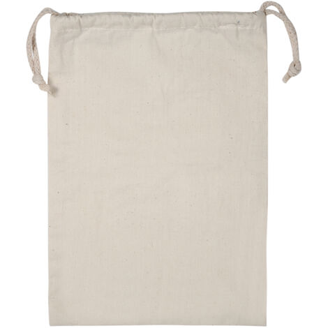Household Plain Cotton Drawstring Storage Laundry Sack Stuff Bag for Travel Home Use 22 28CM