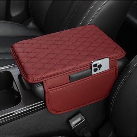 Housse améliorée pour console centrale de voiture, housse en microfibre et cuir pour accoudoir de voiture avec 2 poches de rangement, boîte de rangement pour accoudoir de voiture, accessoires intérieu