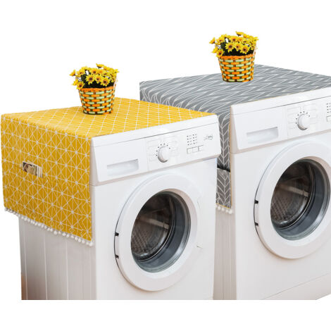 Housse anti-poussière motif floral en dentelle à flèche pour réfrigérateur à une porte et machine à laver deux pièces