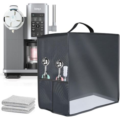 Housse anti-poussière pour sorbetière, protection anti-poussière visible avec fenêtre transparente et protections de poche pour sorbetière Ninja (Nc701)