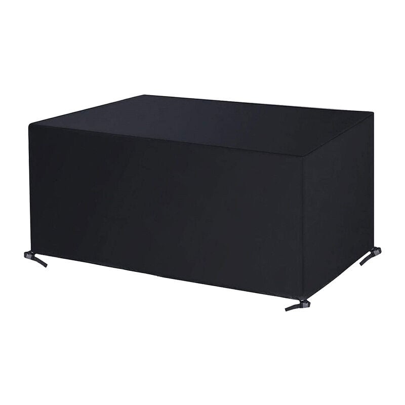 Housse anti-poussière pour table et chaise, tissu Oxford noir 420D, revêtement argenté, imperméable, pour meubles d'extérieur 150x120x71cm