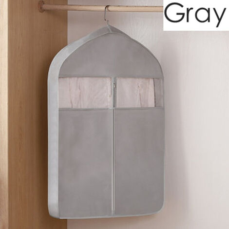 Housse anti-poussière suspendue pour vêtements Non tissés, sac de rangement pour robe, costume, manteau,Grey,60-10-128cm