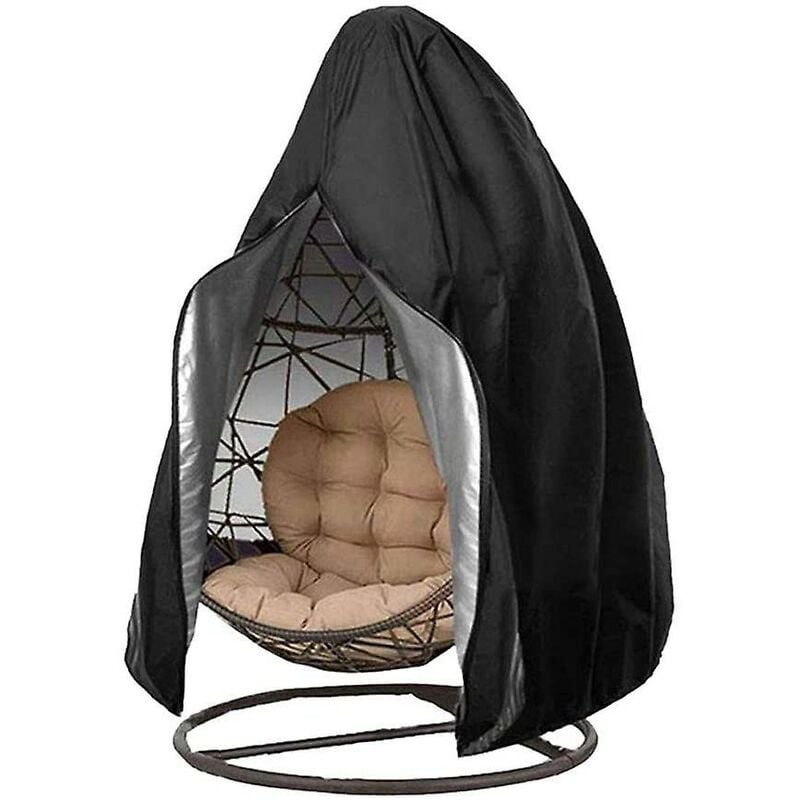 Vuszr - Housse anti-poussière pour fauteuil suspendu de jardin (noir),
